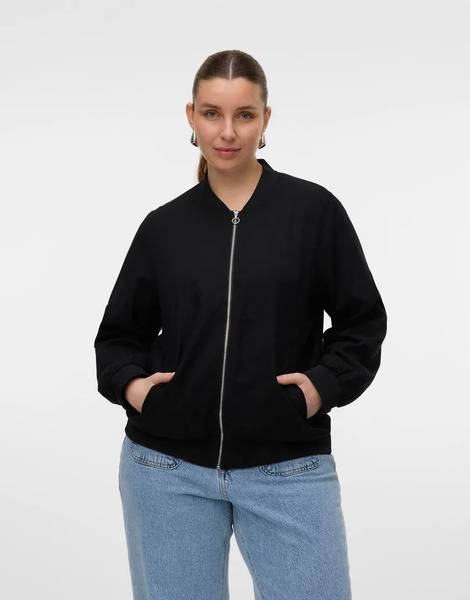  Vero Moda Curve Bomber Jacket In Black 