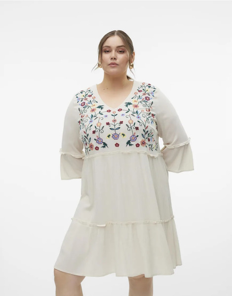  Vero Moda Curve Dress In Beige Neutral 