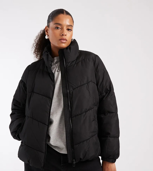  Vero Moda Curve Puffer Jacket In Black 