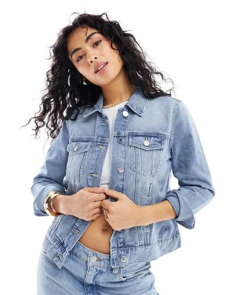  Vero Moda Denim Jacket In Light Blue Wash 