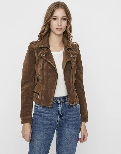  Vero Moda Jacket In Cognac Brown 