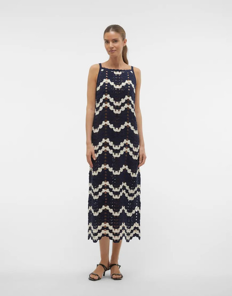  Vero Moda Knitted Dress In Navy 