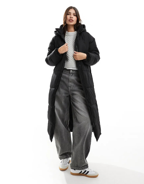  Vero Moda Longline Padded Coat In Black 
