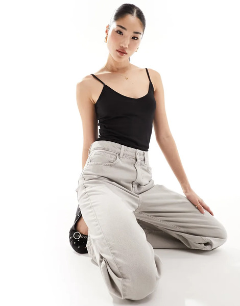  Vero Moda Longline Soft Cami Top In Black 