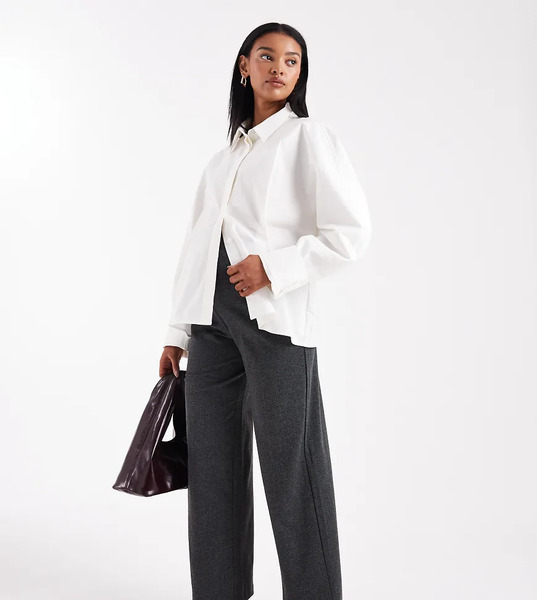  Vero Moda Maternity Wide Leg Jersey Trouser In Black Herringbone 