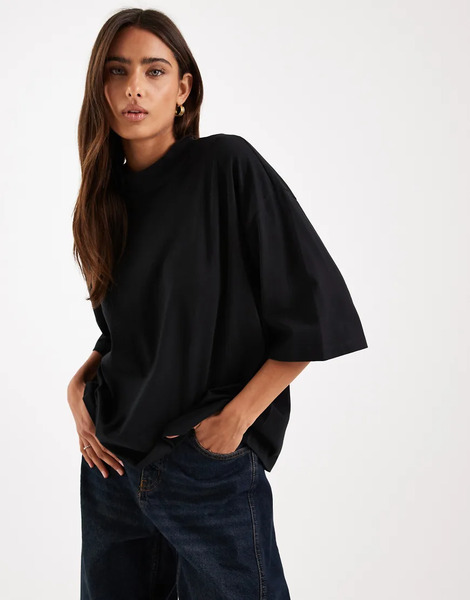  Vero Moda Oversized Drop Shoulder T Shirt In Black 