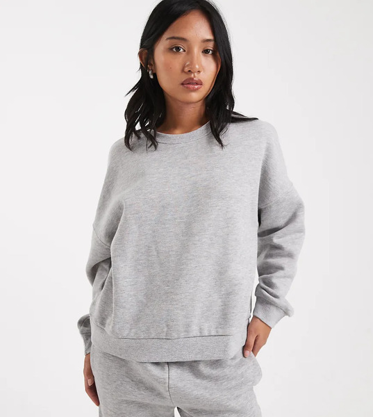  Vero Moda Petite Oversized Sweatshirt Co Ord In Light Grey 