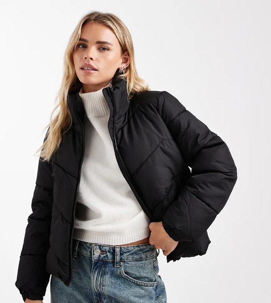  Vero Moda Petite Puffer Jacket In Black 