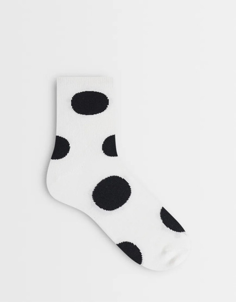  Vero Moda Polka Dot Ankle Socks In White And Black 