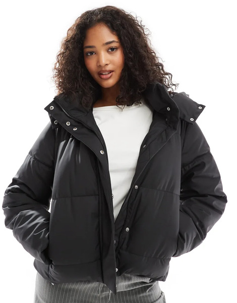  Vero Moda Short Coated Padded Jacket In Black 