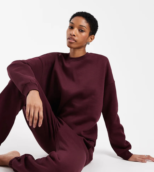  Vero Moda Tall Oversized Sweatshirt Co Ord In Burgundy Red 