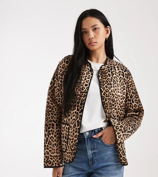  Vero Moda Tall Quilted Jacket In Leopard Print Multi 
