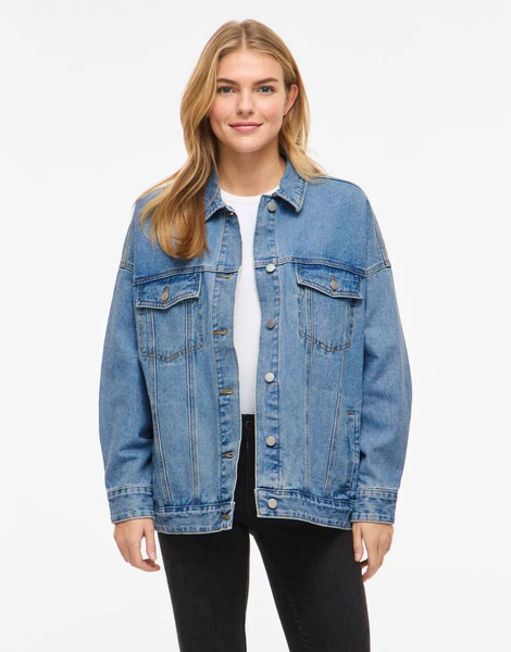  Vila Denim Jacket In Light Blue Denim 