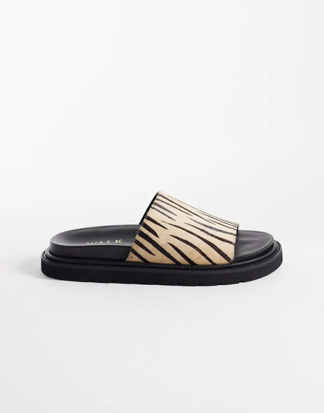 Walk London Holly Slider In Zebra Print Multi 