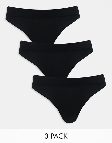  Weekday Cat Seamless Brief 3 Pack In Black 