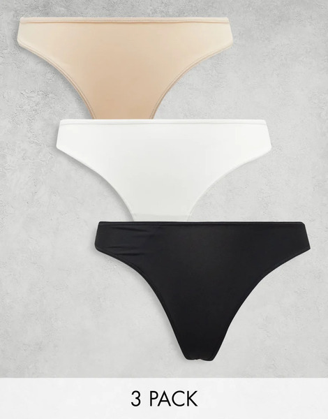  Weekday Cat Seamless 3 Pack Thong In Multi 