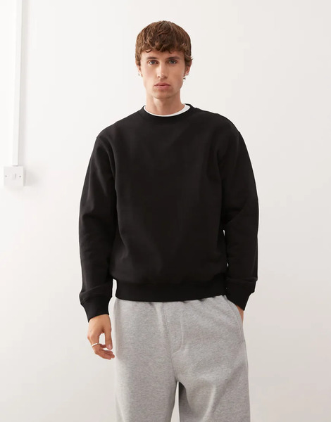  Weekday Classic Fit Sweatshirt In Black 