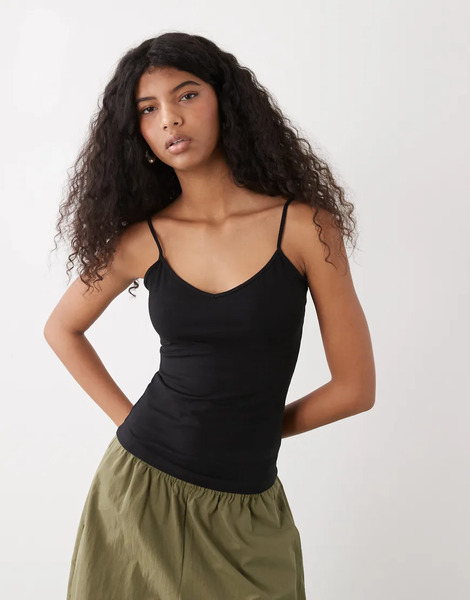  Weekday Demi Singlet Vest In Black 