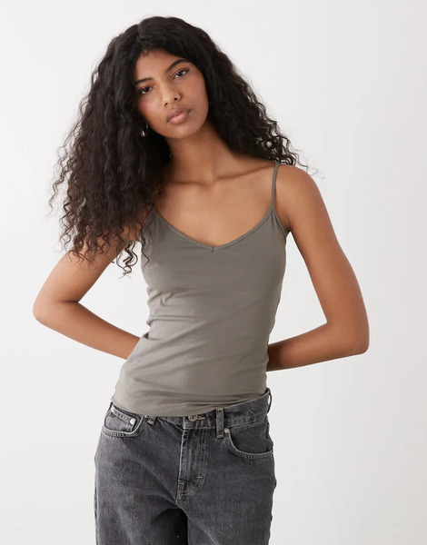  Weekday Demi Singlet Vest In Grey 
