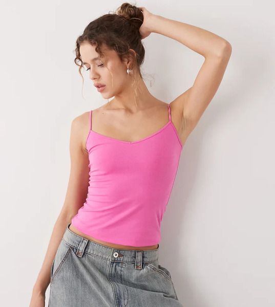  Weekday Demi Singlet Vest In Pink Exclusive To Asos 