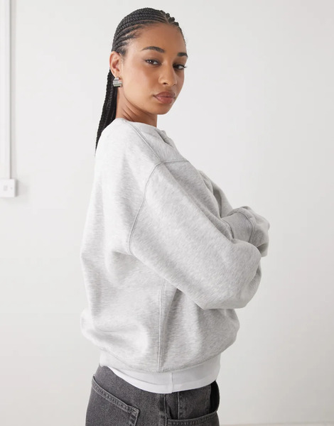  Weekday Essence Standard Sweatshirt In Grey 