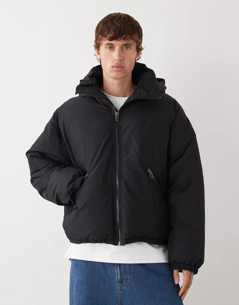  Weekday Floyd Puffer Jacket In Black 