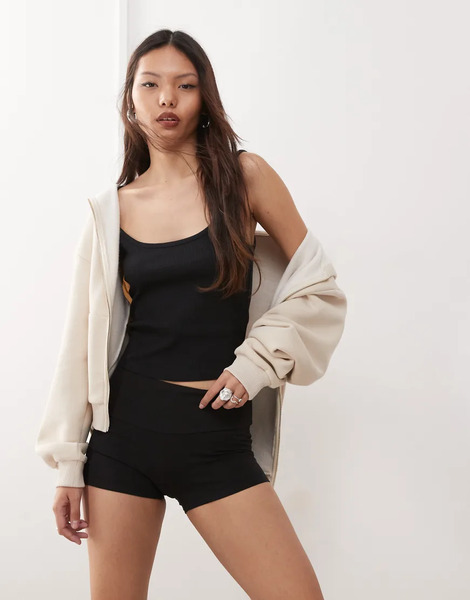  Weekday Jersey Hot Pants In Black 
