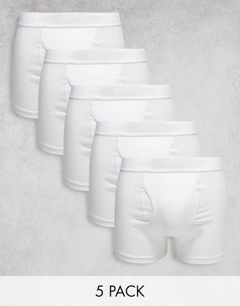  Weekday Johnny 5 Pack Boxer Set In White 