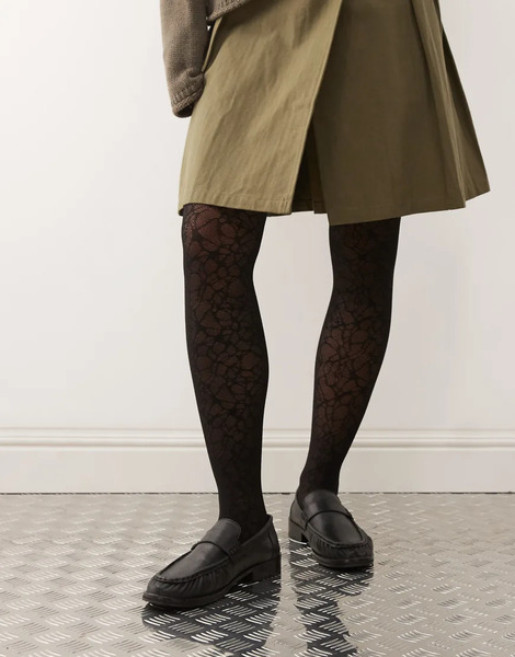  Weekday Lace Tights In Black 