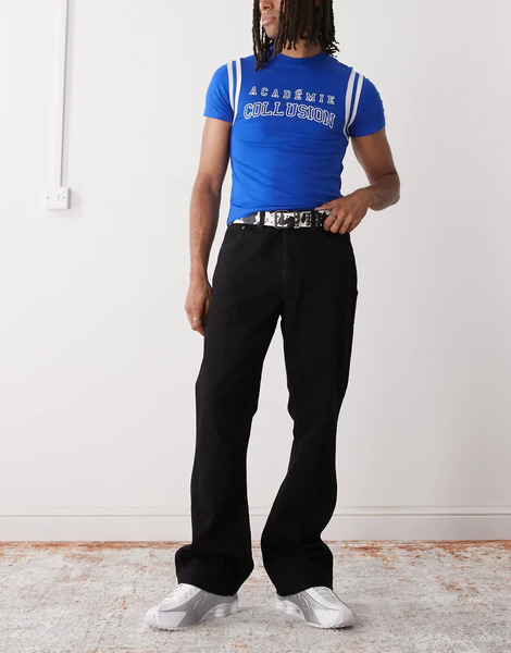  Weekday Mercury Relaxed Bootcut Flare Jeans In Black 