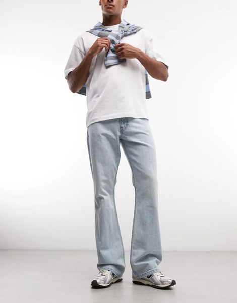  Weekday Mercury Relaxed Bootcut Flare Jeans In Light Blue 