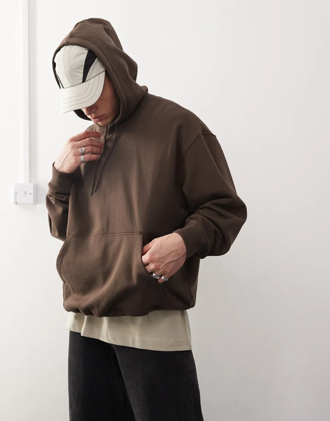  Weekday Oversized Hoodie In Brown 