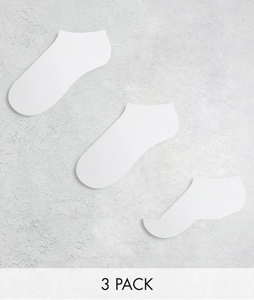 Weekday 3 Pack Trainer Socks  White 