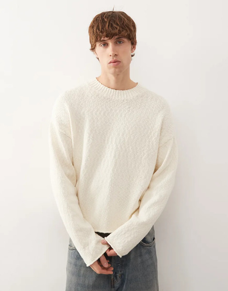  Weekday Relaxed Knit Jumper In White 