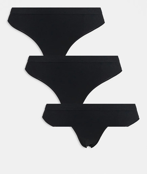 Weekday Soft Seamless Brief 3 Pack In Black 