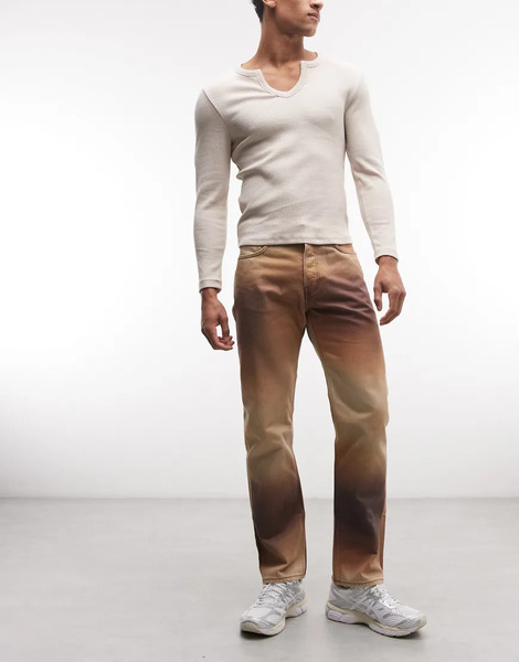  Weekday Space Straight Jeans In Brown 