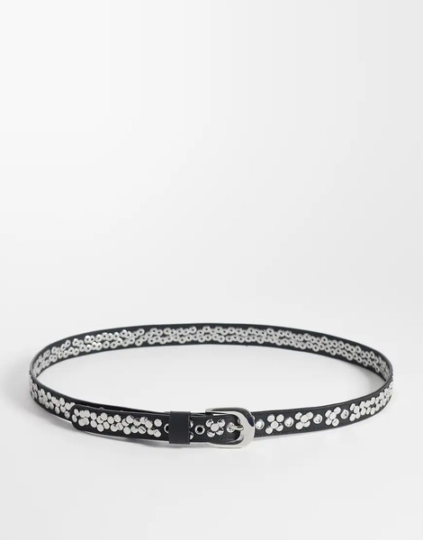  Weekday Studded Festival Belt In Black 