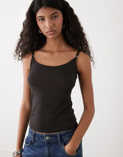  Weekday Tank Top In Dark Brown 
