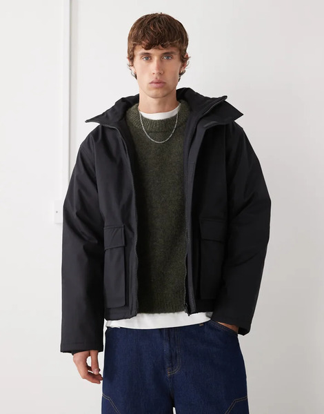  Weekday Utility Padded Jacket In Black 
