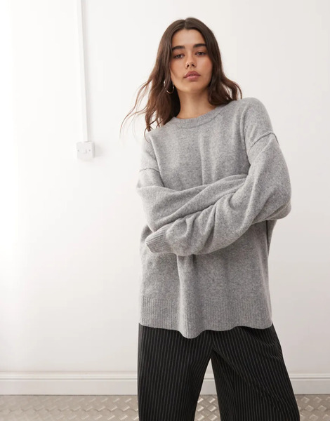  Weekday Wool Blend Jumper In Grey Melange 