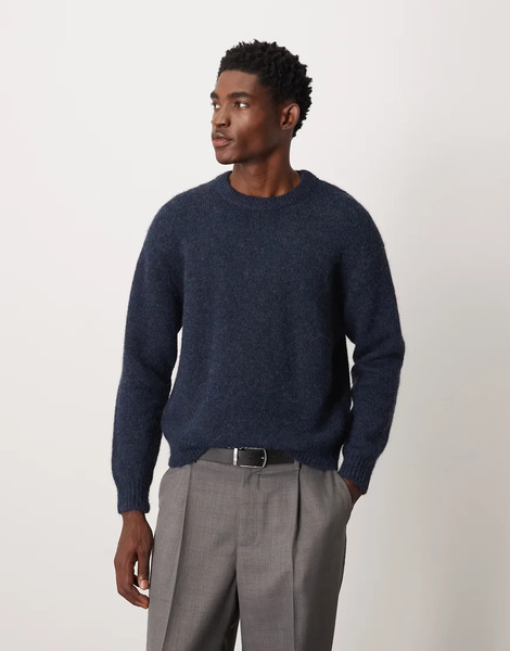  Weekday Wool Blend Jumper In Navy Melange 