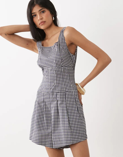  Weworewhat Corset Romper In Navy 