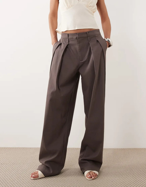  Weworewhat Double Belt Trouser In Iron Grey 