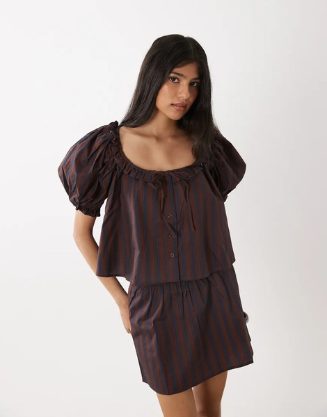  Weworewhat Pull On Mini Skirt In Navy 