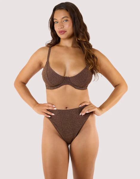  Wolf & Whistle Amber Underwired Bikini In Bronze Brown 