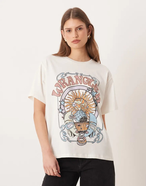  Wrangler Girlfriend Tee In Off White 
