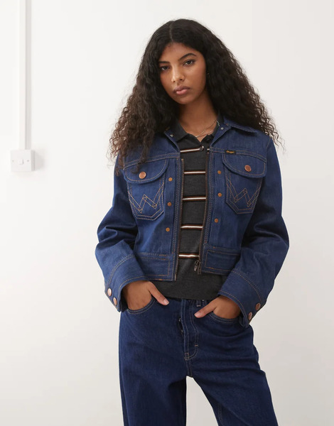  Wrangler Super Capsule Denim Jacket In Navy Blue 