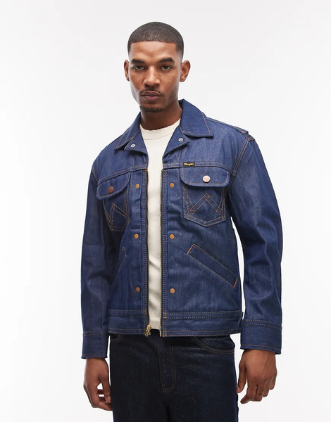  Wrangler Super Capsule Jacket In Raw Denim Blue 