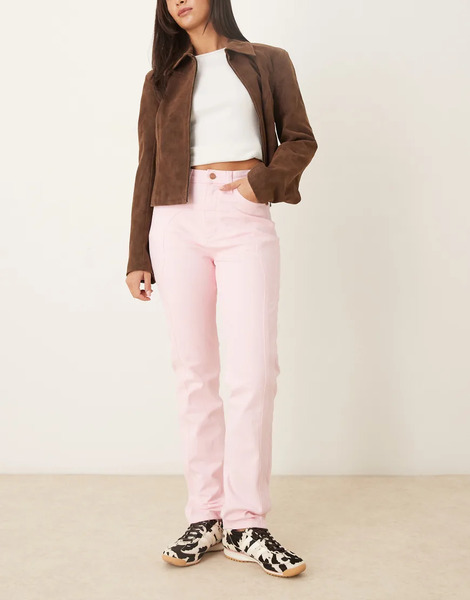  Wrangler X Stranger Things Nancy Denim Jeans In Light Pink 