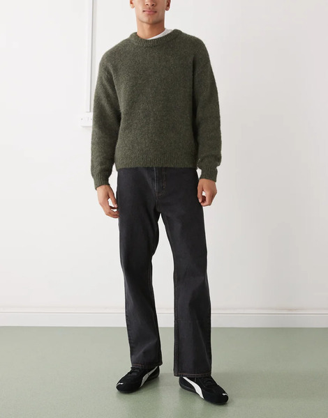  Xlarge Printed Denim Jeans In Black 